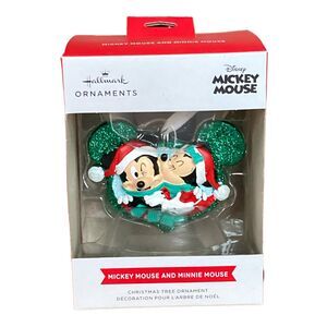 Hallmark Disney MINNIE KISSING MICKEY Christmas Tree Ornament Holiday Decor NEW